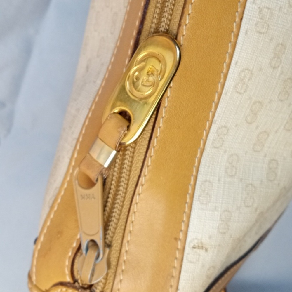 🗝️ Vintage Gucci Micro GG Cream and Tan Shoulder Bag - Picture 8 of 12
